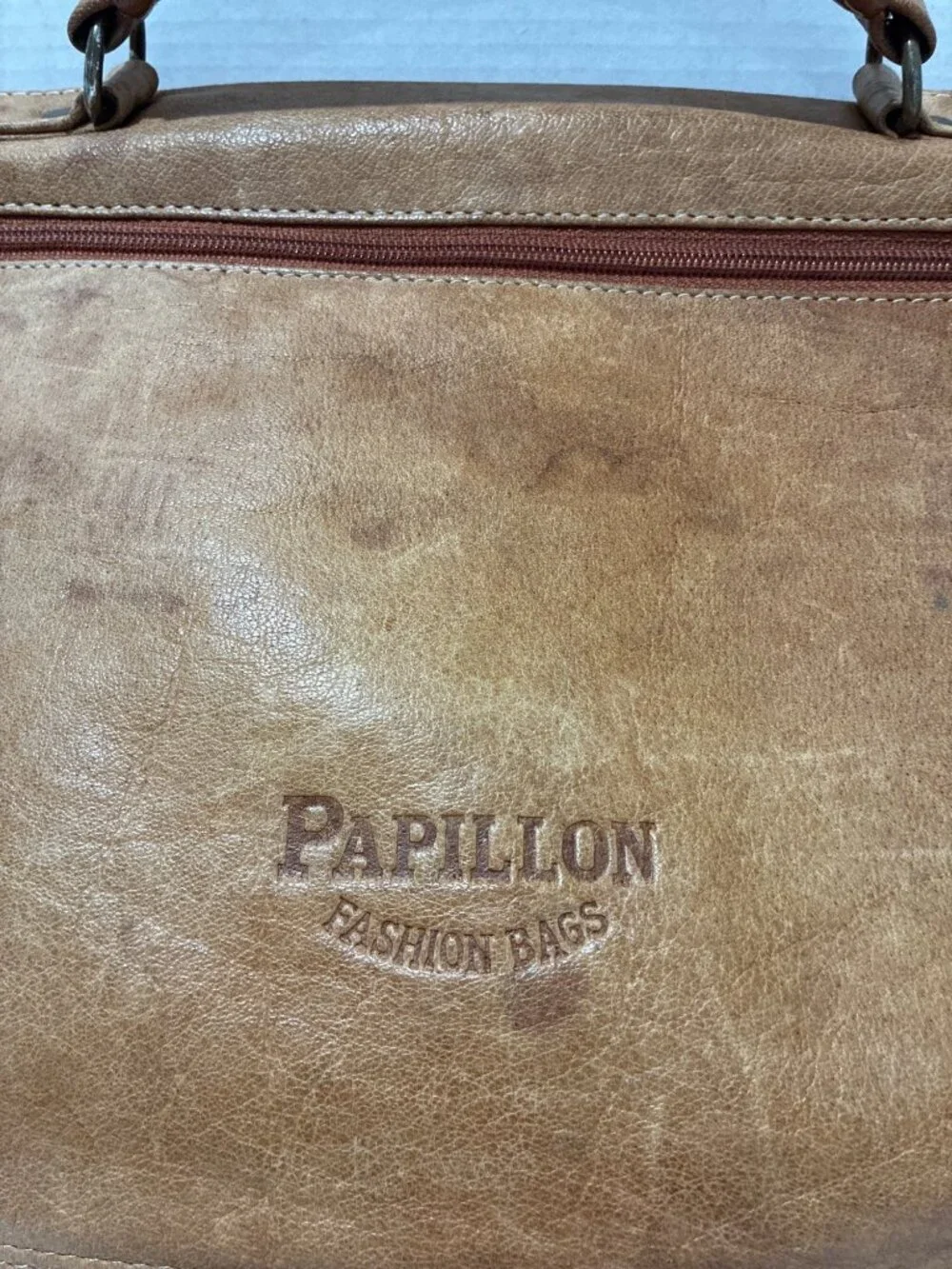 Papillon Fashion Bags leather messenger briefcase Vintage leather top handle